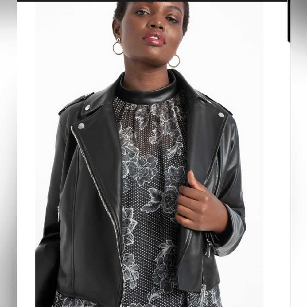 Eloquii Faux Leather Moto Jacket NWT 26/28